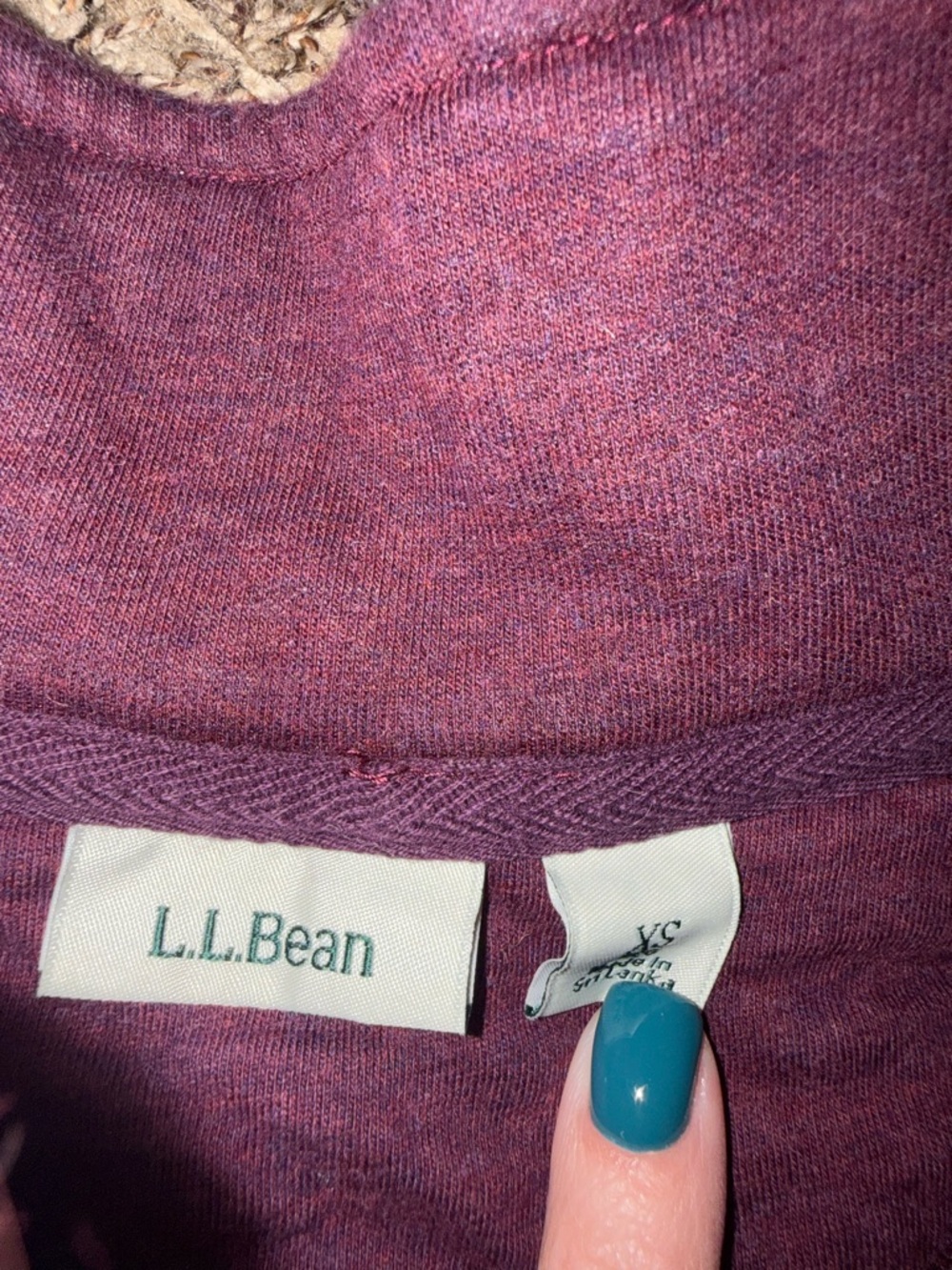 L.L. Bean Quilted Half-Zip Sweater Pullover - Plum - Picture 2 of 4